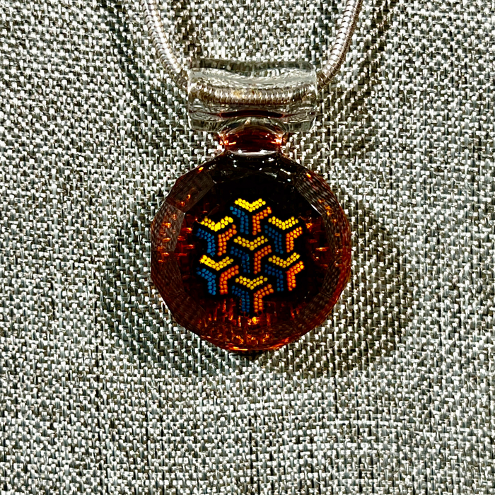 Newob Glass Faceted Dotwork Pendant
