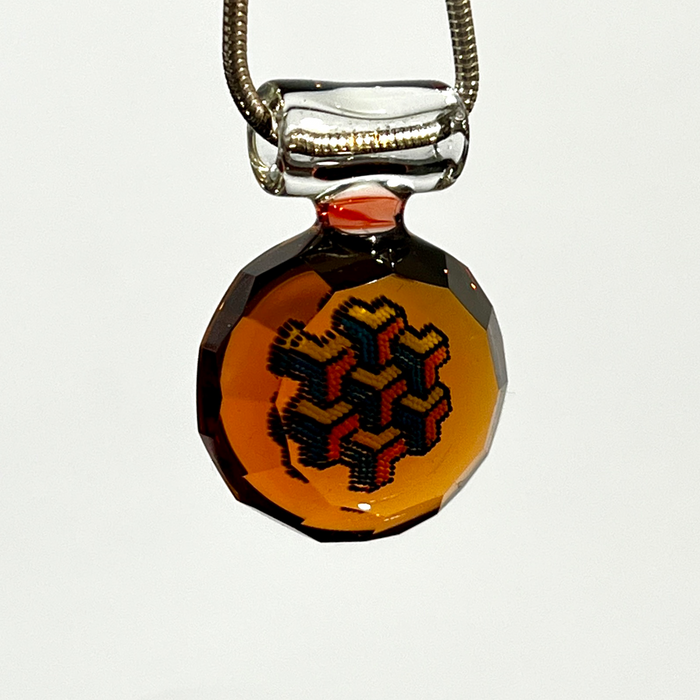 Newob Glass Faceted Dotwork Pendant